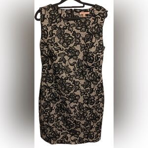 Gibson Latimer Black Floral Midi Dress Medium